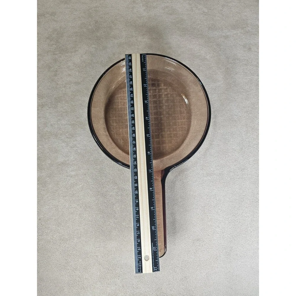Visions Corning Ware Waffle Bottom Frying Pan Skillet Amber Glass 7